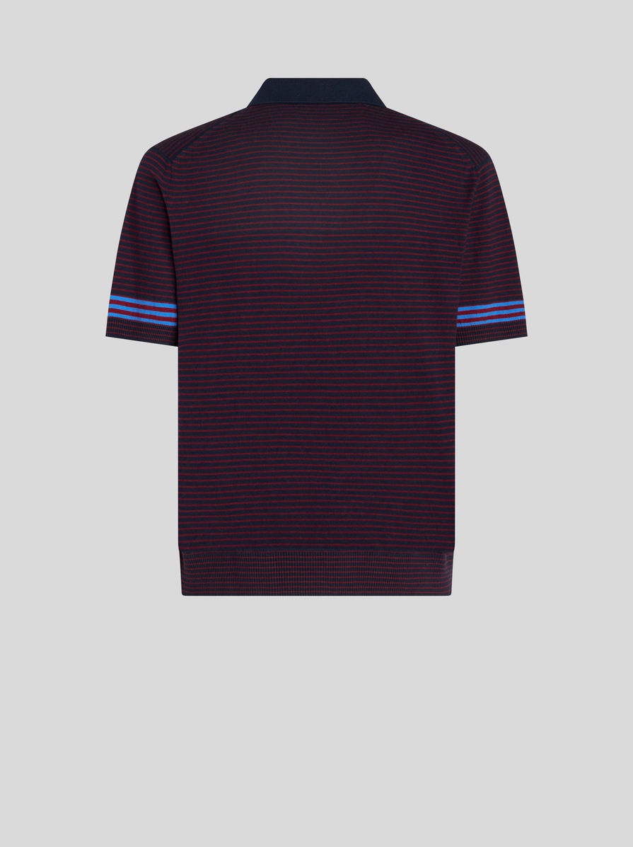 STRIPED KNIT POLO SHIRT WITH LOGO - 5
