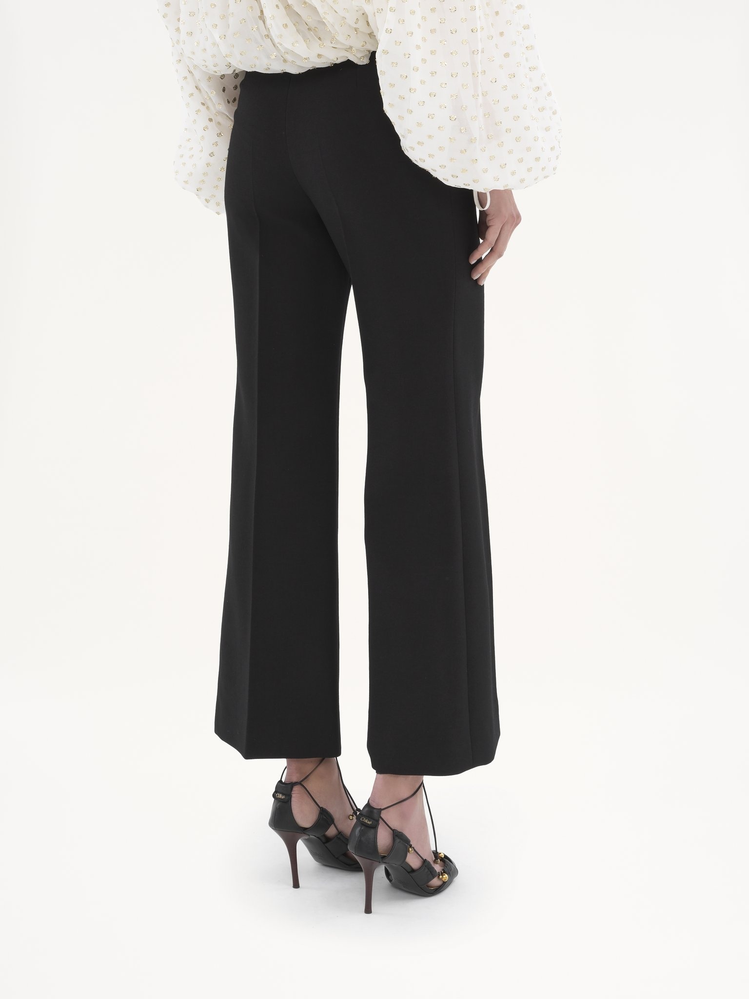 CROPPED BOOTCUT PANTS IN WOOL CRÊPE - 5