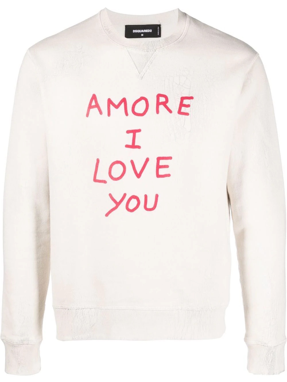 slogan-print crew neck sweatshirt - 1