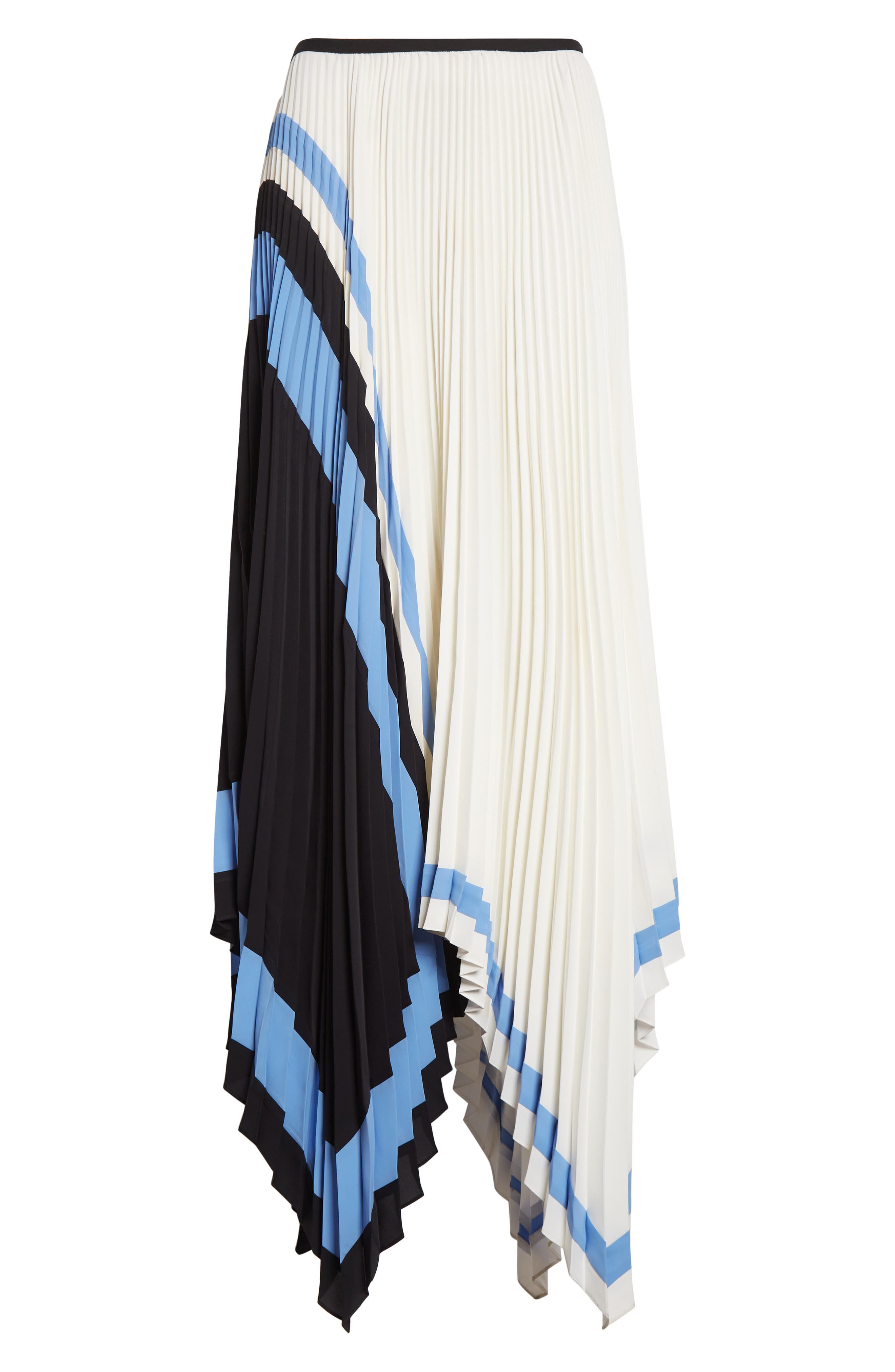 Proenza Schouler Emilia Abstract Print Pleated Asymmetric Skirt in White Multi at Nordstrom - 6