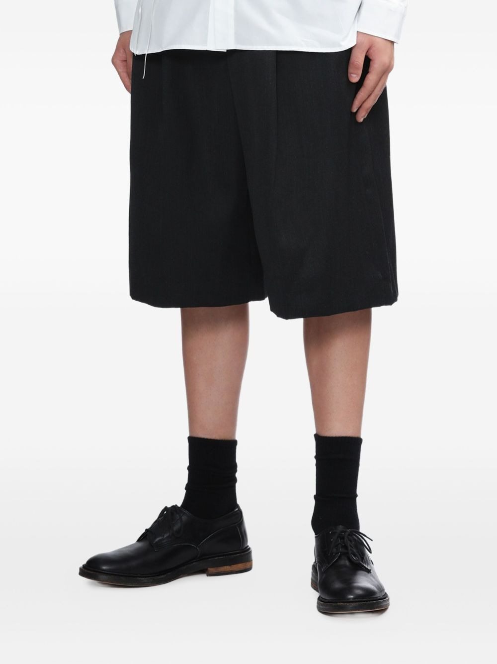 pleated belted shorts - 3