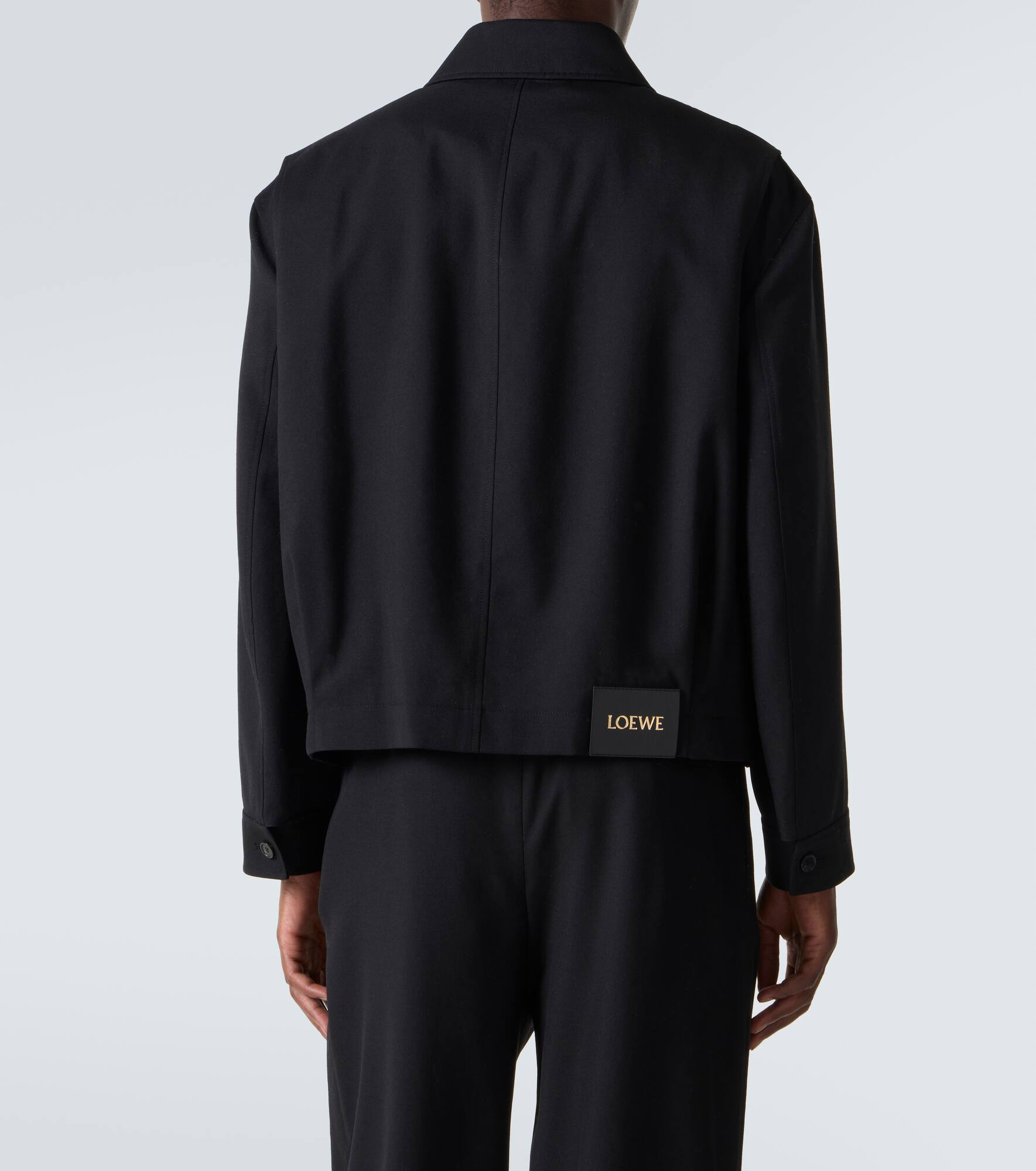 Belted leather-trimmed wool blouson - 4