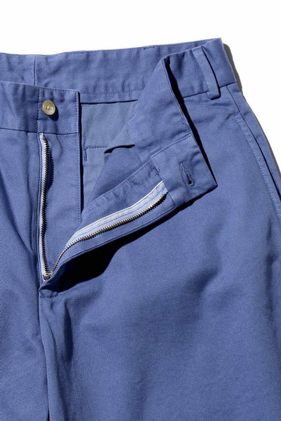 BEAMS PLUS Plain Front Shorts Cut-Off Twill Garment Dye - Blue outlook