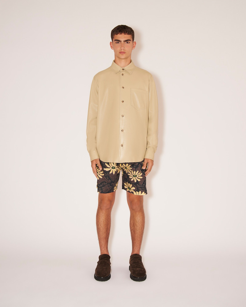 Nanushka JOSIA - Vegan leather angular collared shirt - Pebble outlook