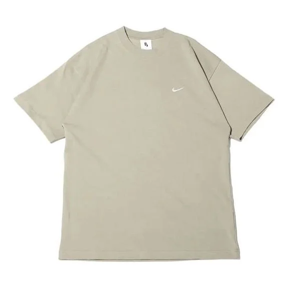 Nike Lab Solo Swoosh Basic Sports Short Sleeve Light Green Gray DA0321-320 - 1