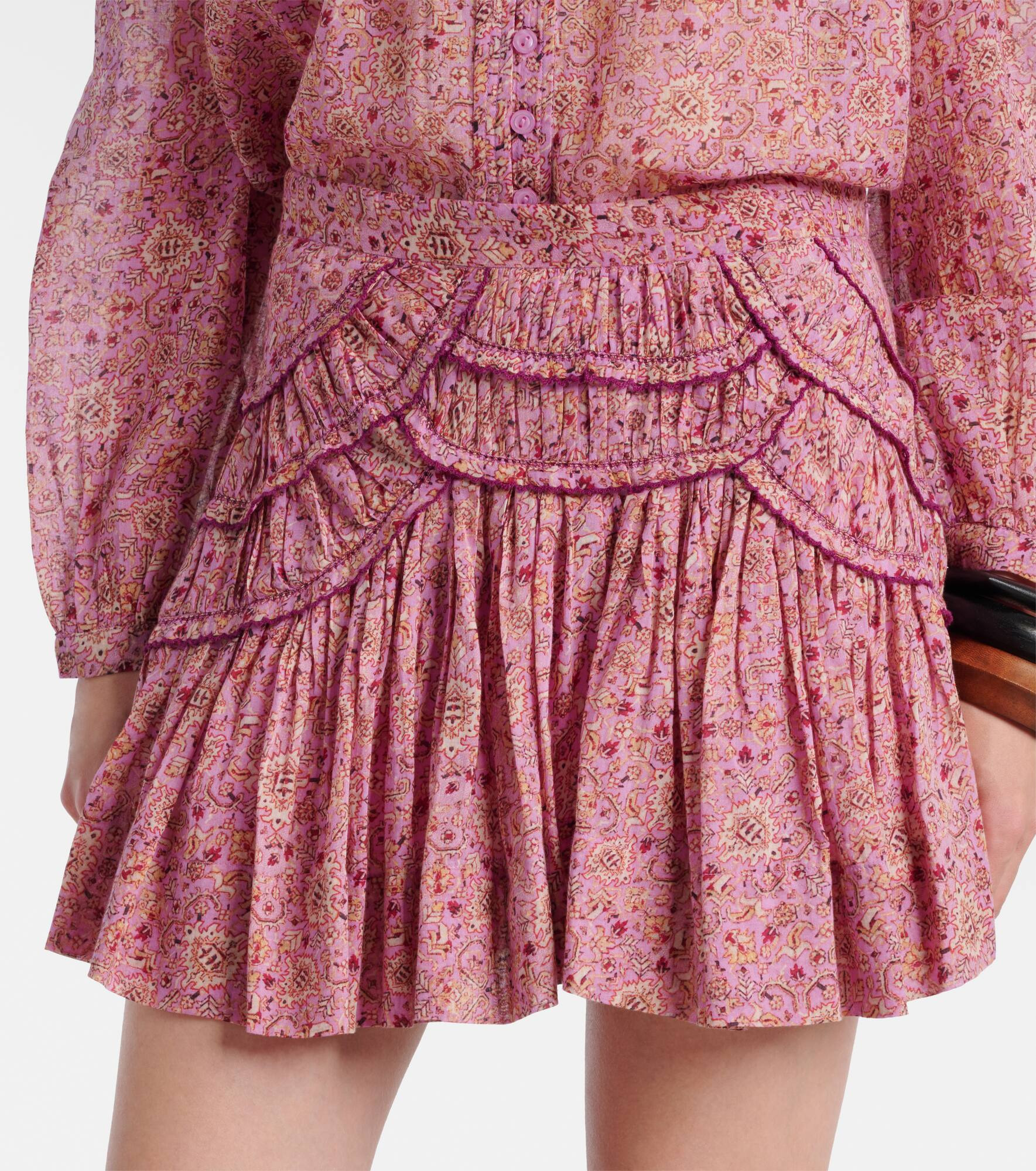 Ceola printed ruffled cotton skirt - 4