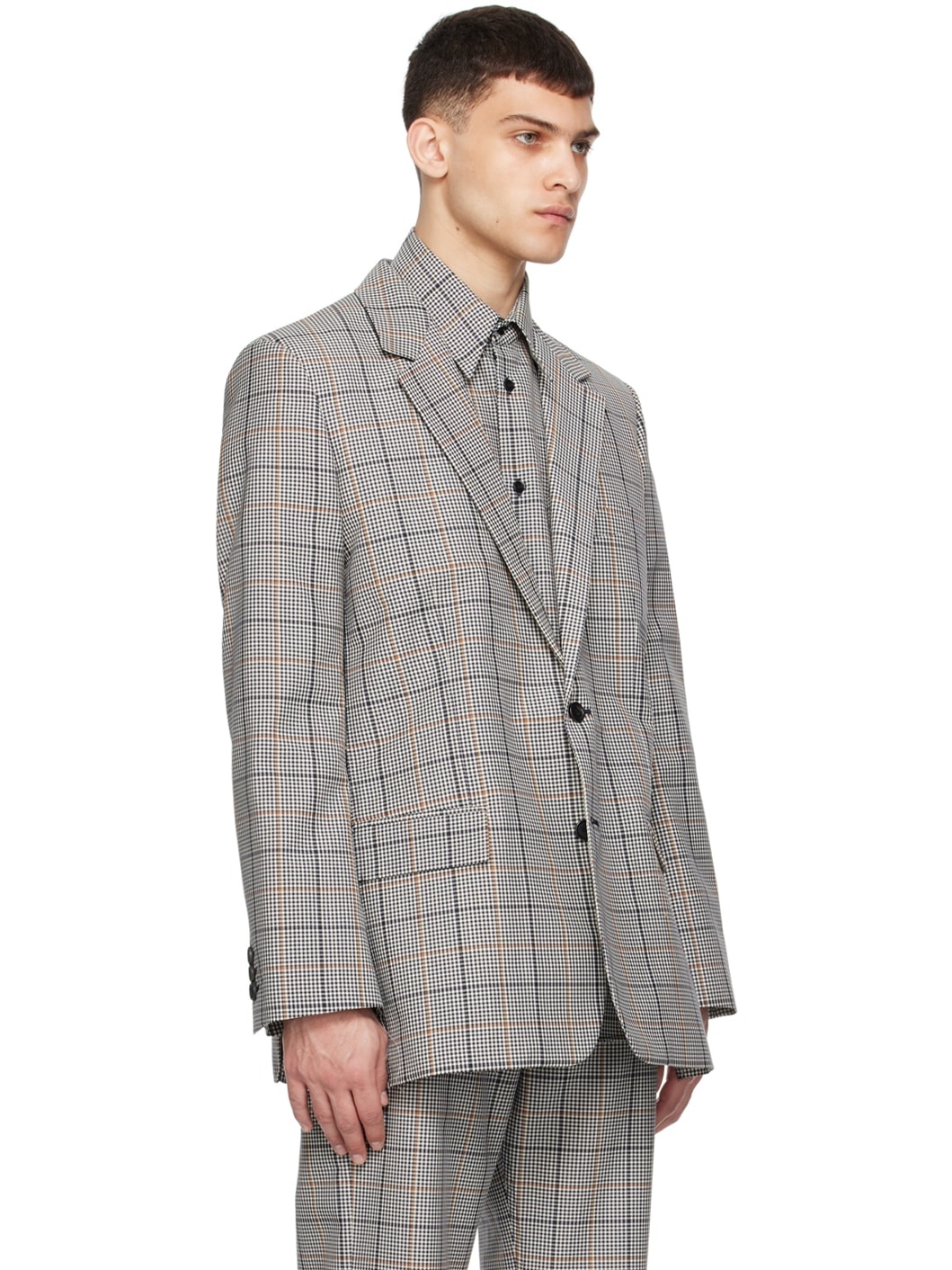 Gray Check Blazer - 2
