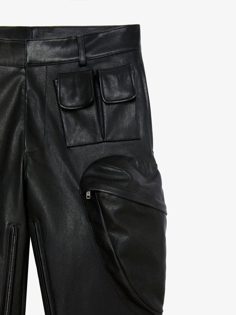 SLIM FIT CARGO PANTS IN LEATHER 5