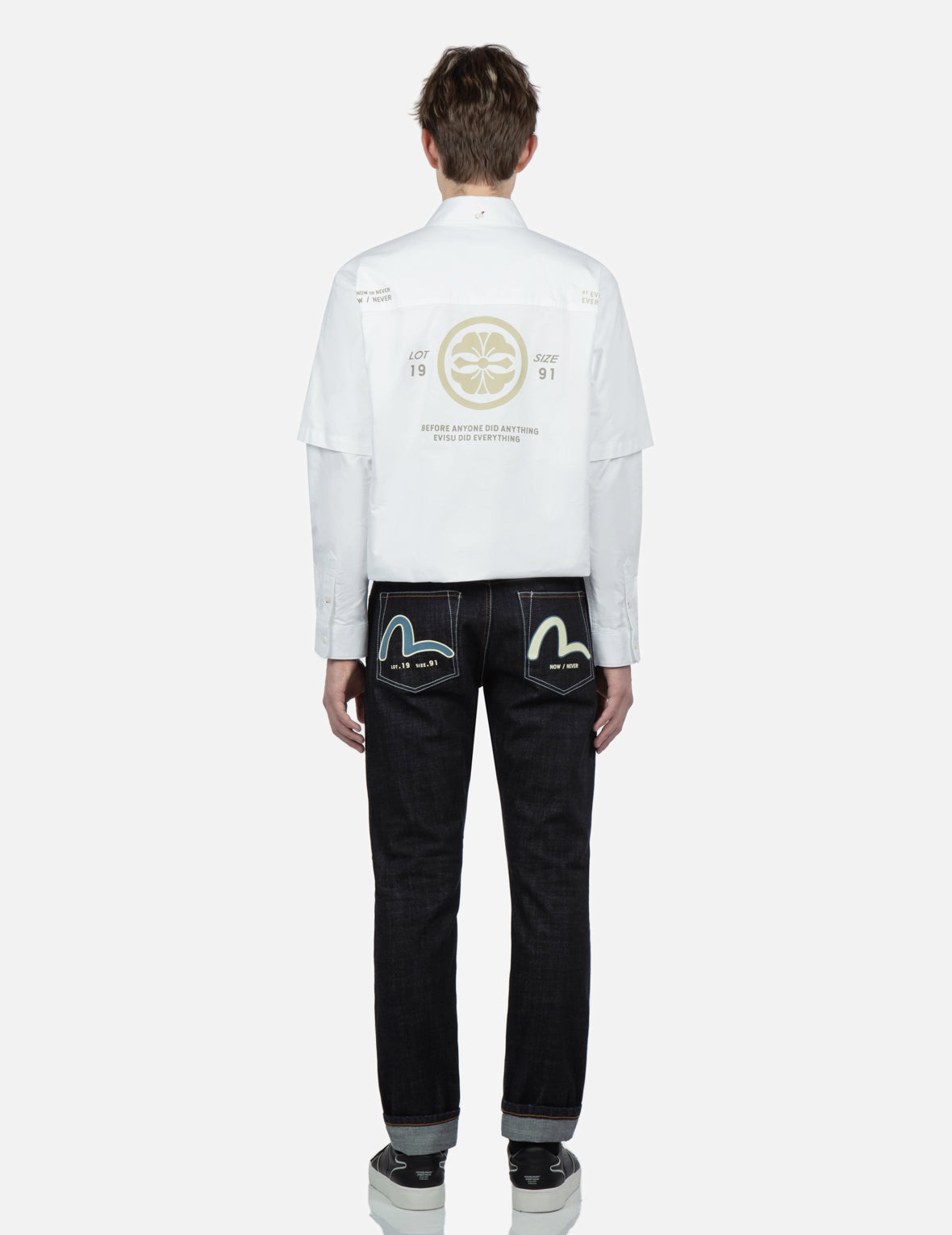 Two-Tone Seagull Carrot-Fit Denim Jeans #2017 - 5