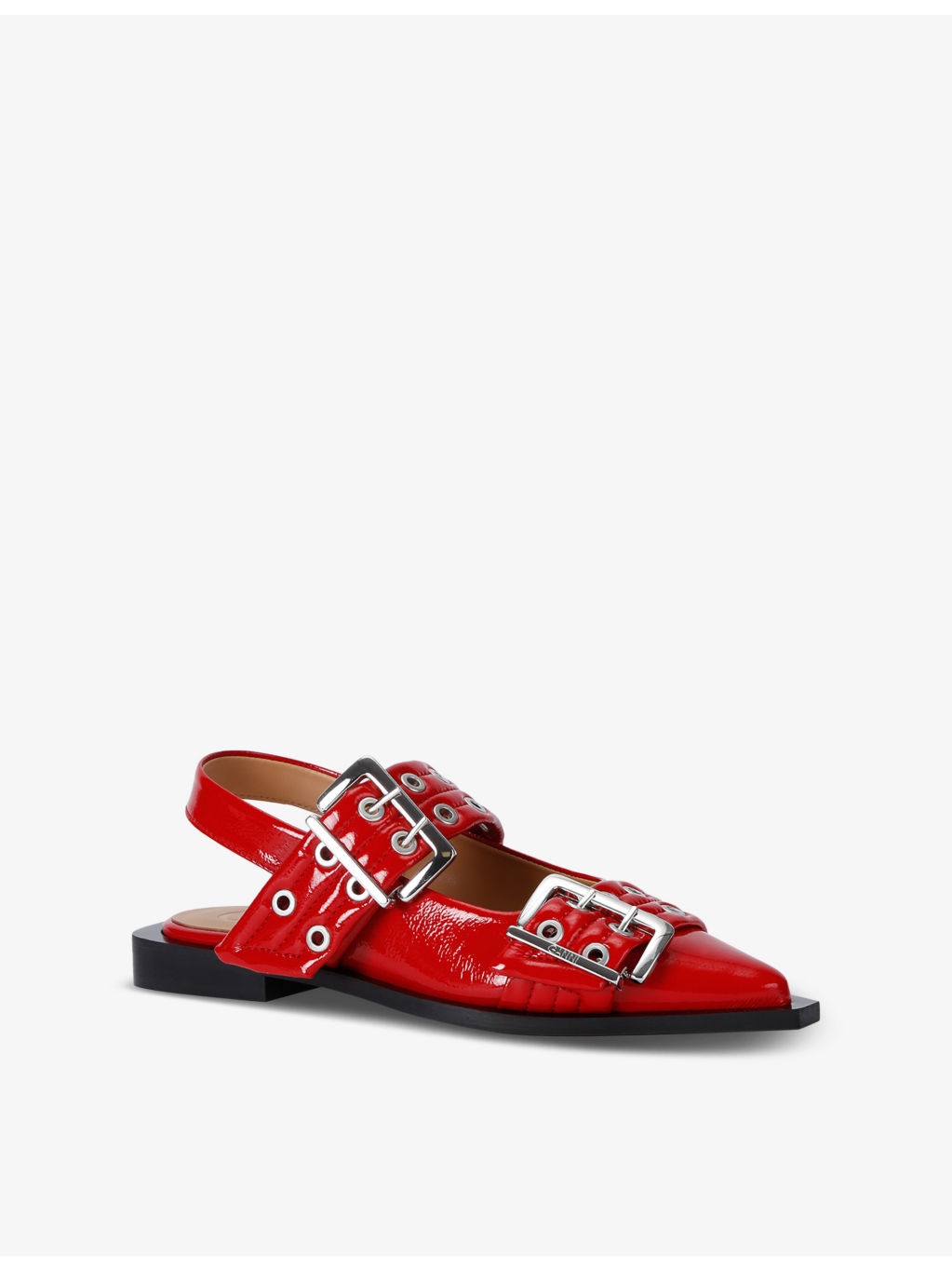 Buckle Ballerina patent slingback pumps - 3