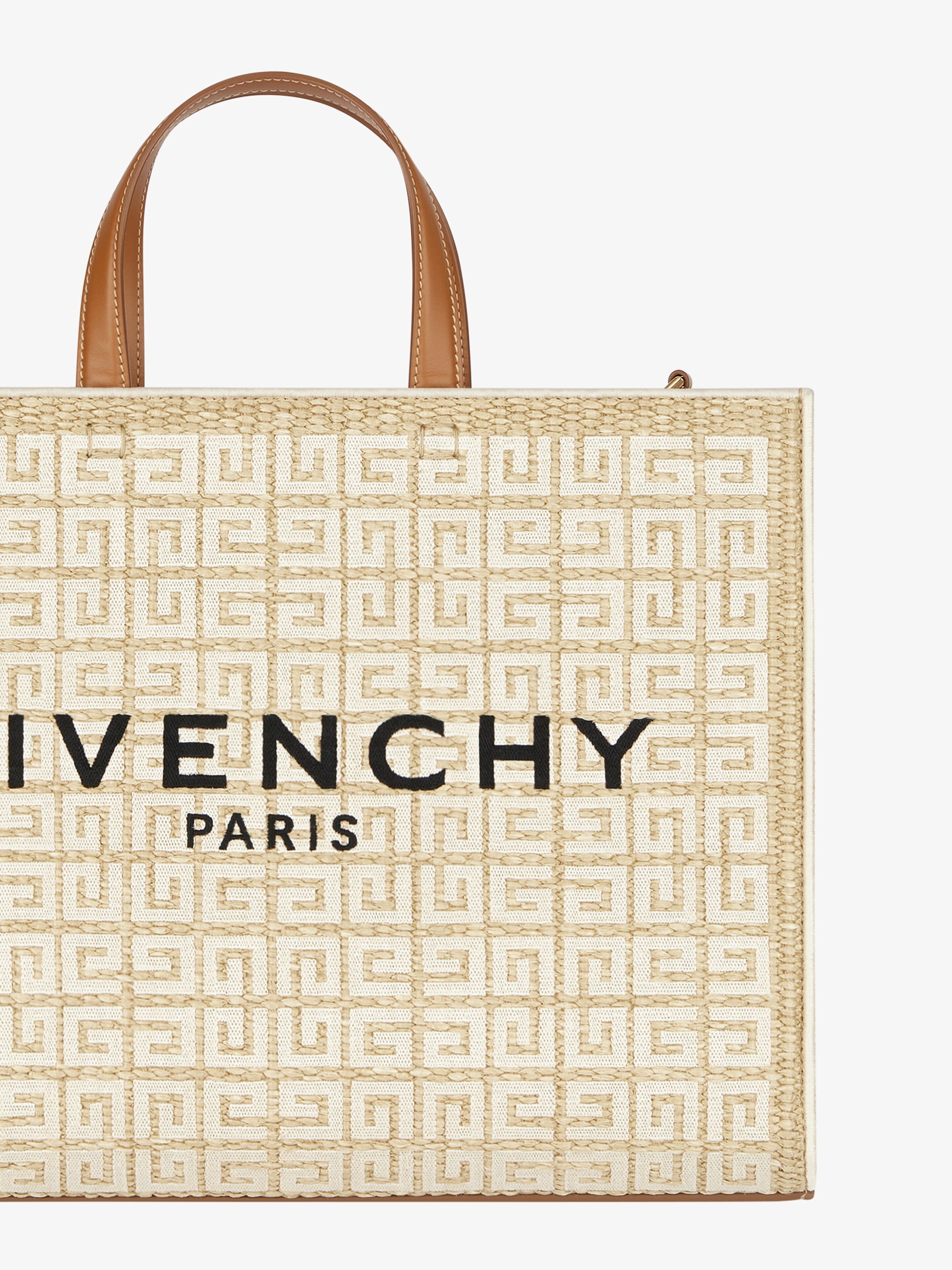 MEDIUM G TOTE SHOPPING BAG IN 4G EMBROIDERED RAFFIA - 6