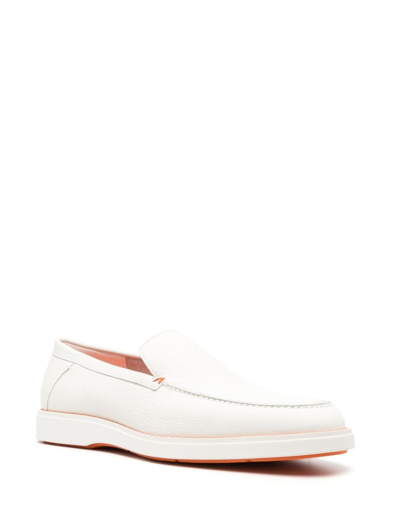 Santoni contrast-stitch leather loafers outlook