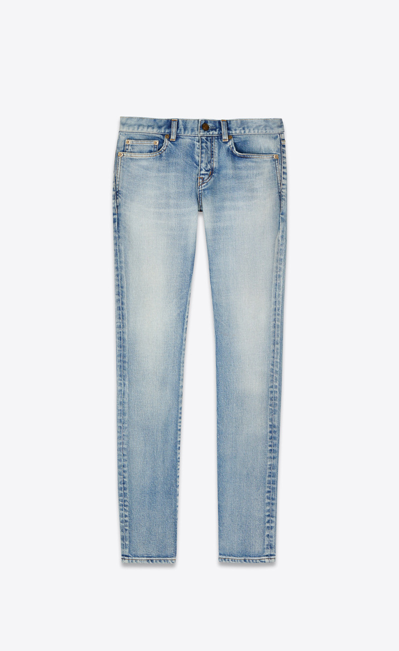 skinny-fit jeans in 80's vintage blue stretch denim - 1