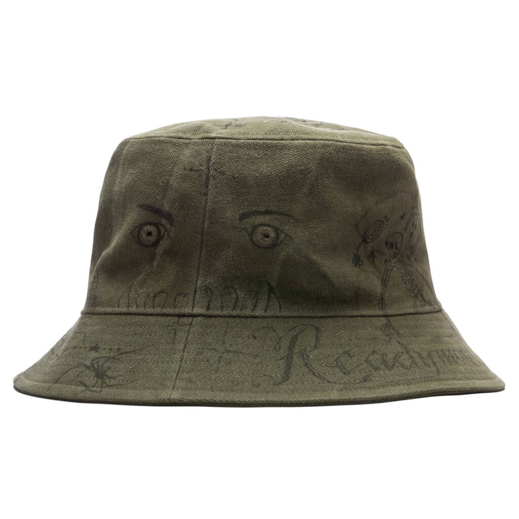 READYMADE X DR. WOO TATTOO BUCKET HAT - GREEN - 2