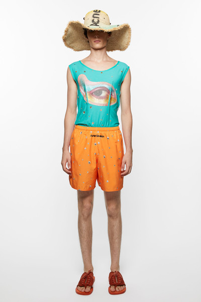 Acne Studios Printed swim shorts - Bright orange outlook