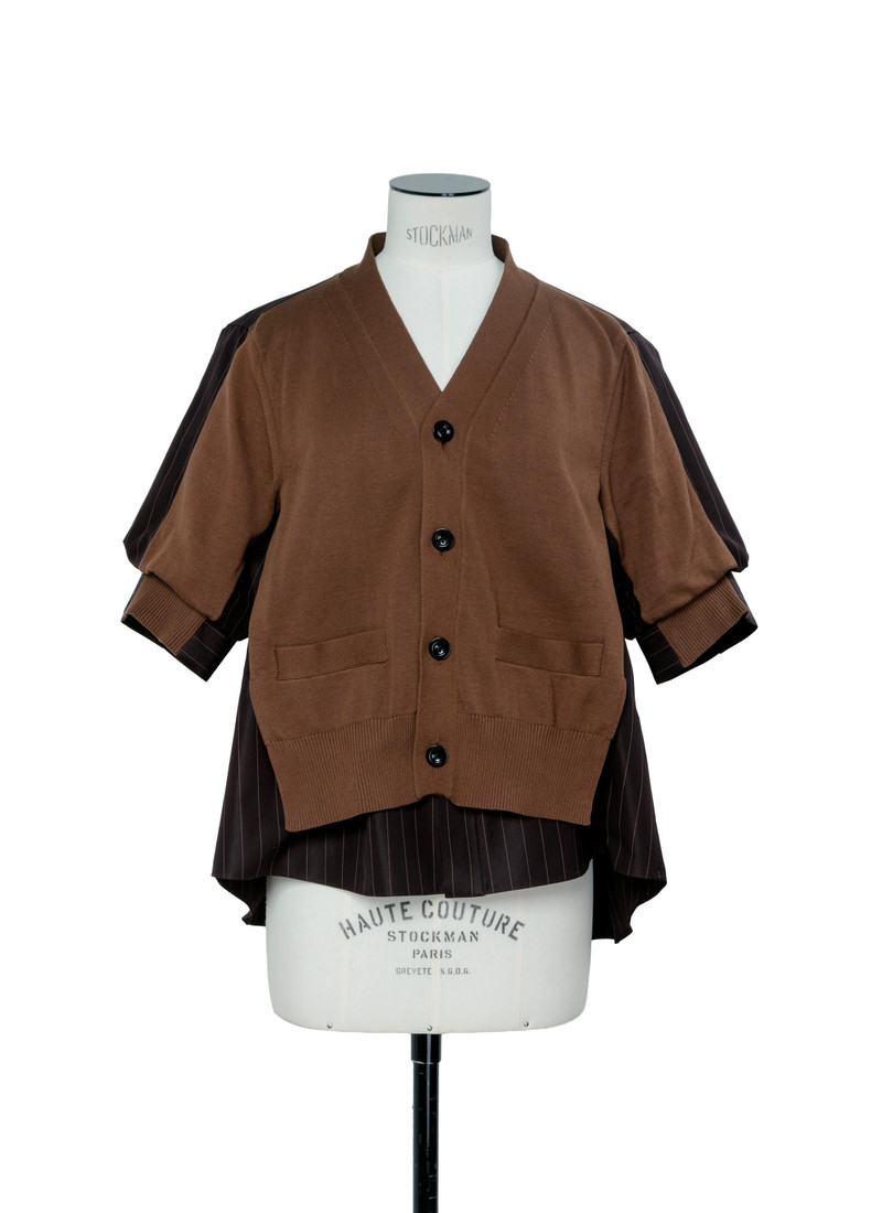 sacai Chalk Stripe x Cotton Knit Cardigan outlook