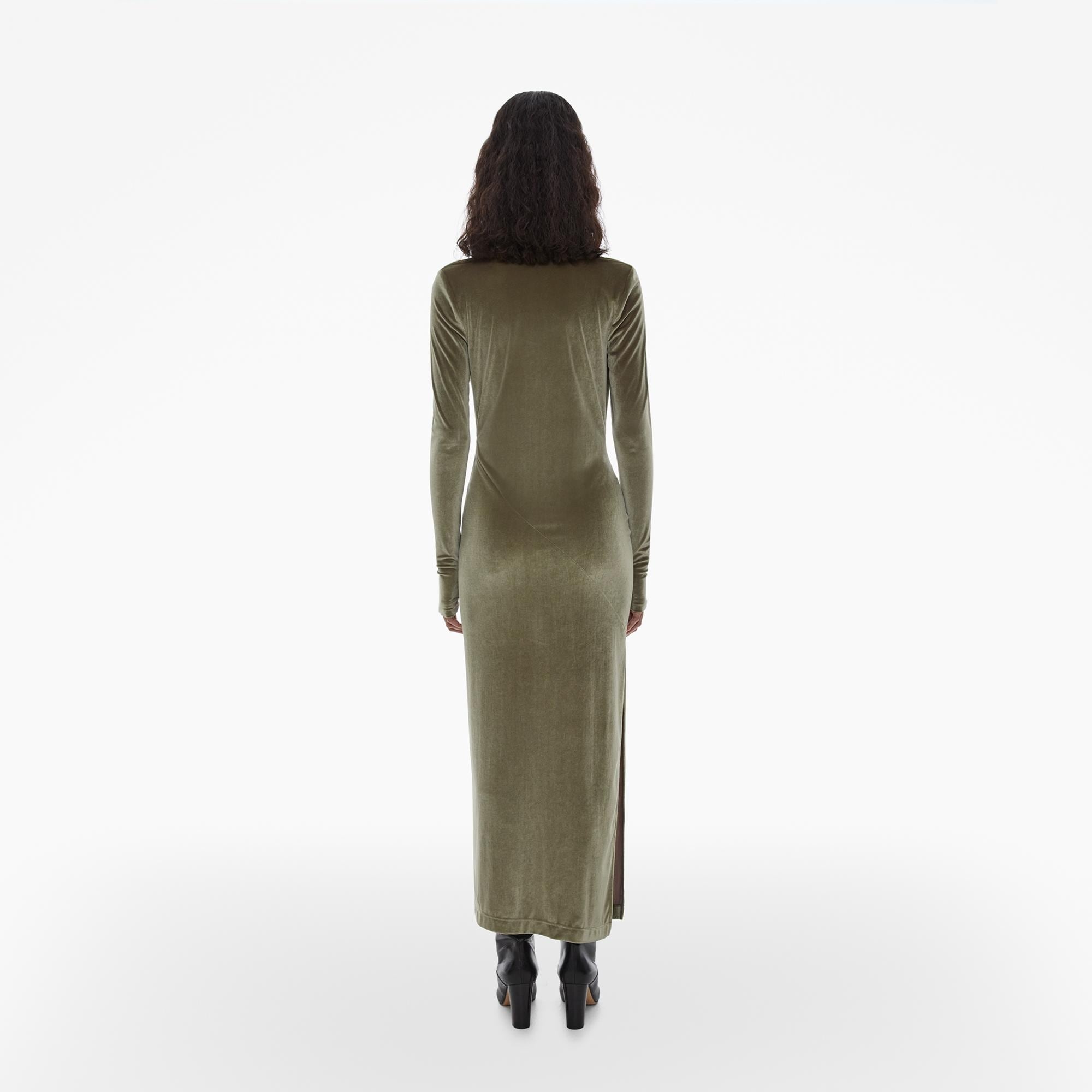 VELVET ASYMMETRICAL DRESS - 4