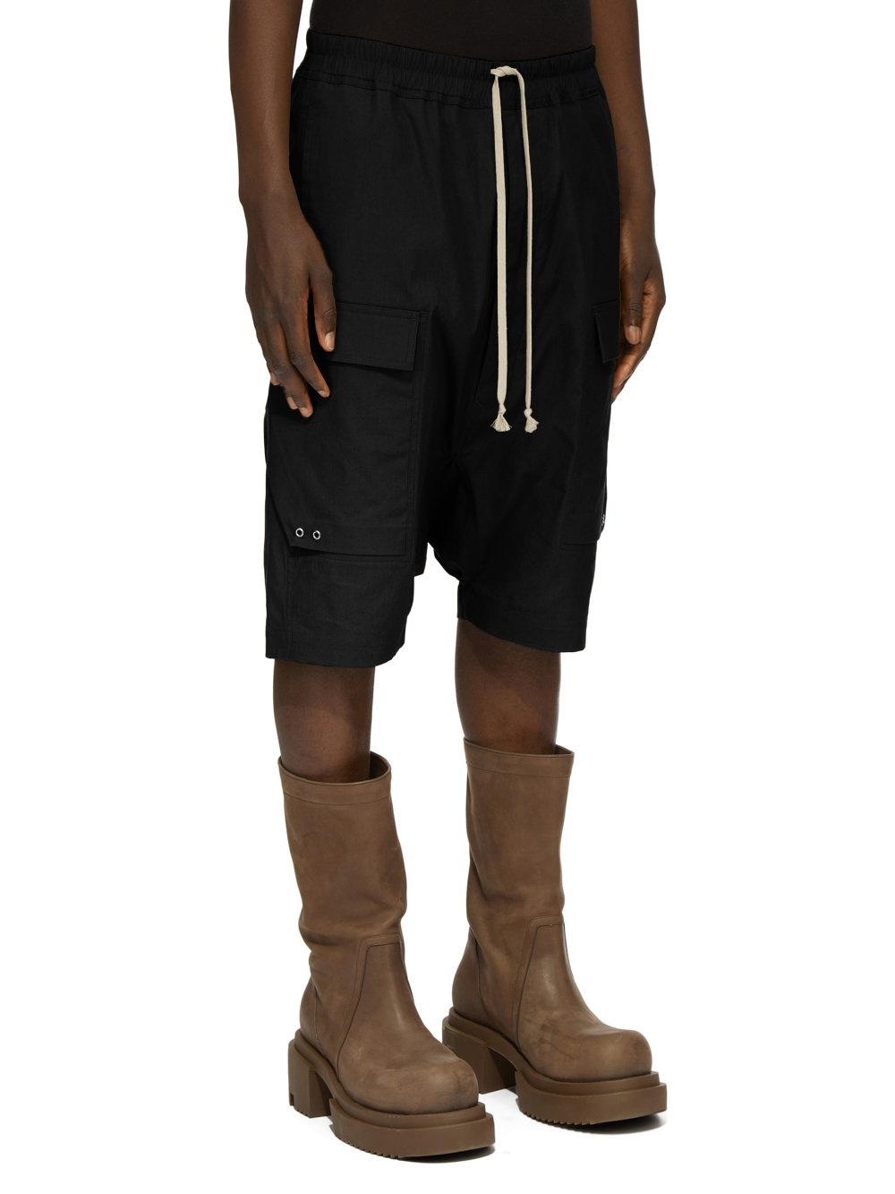 RICK OWENS KARLOFF SHORT サイズ48 ブラック Rick Owens Black Drawstring Karloff Boxer Shorts Rick Owens