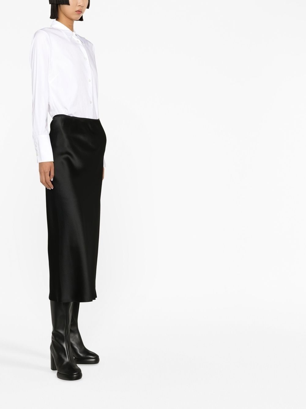 bias-cut satin midi skirt - 4