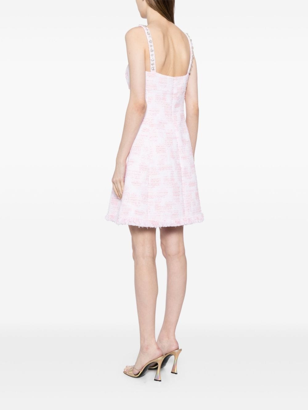 crystal-embellished tweed minidress - 4
