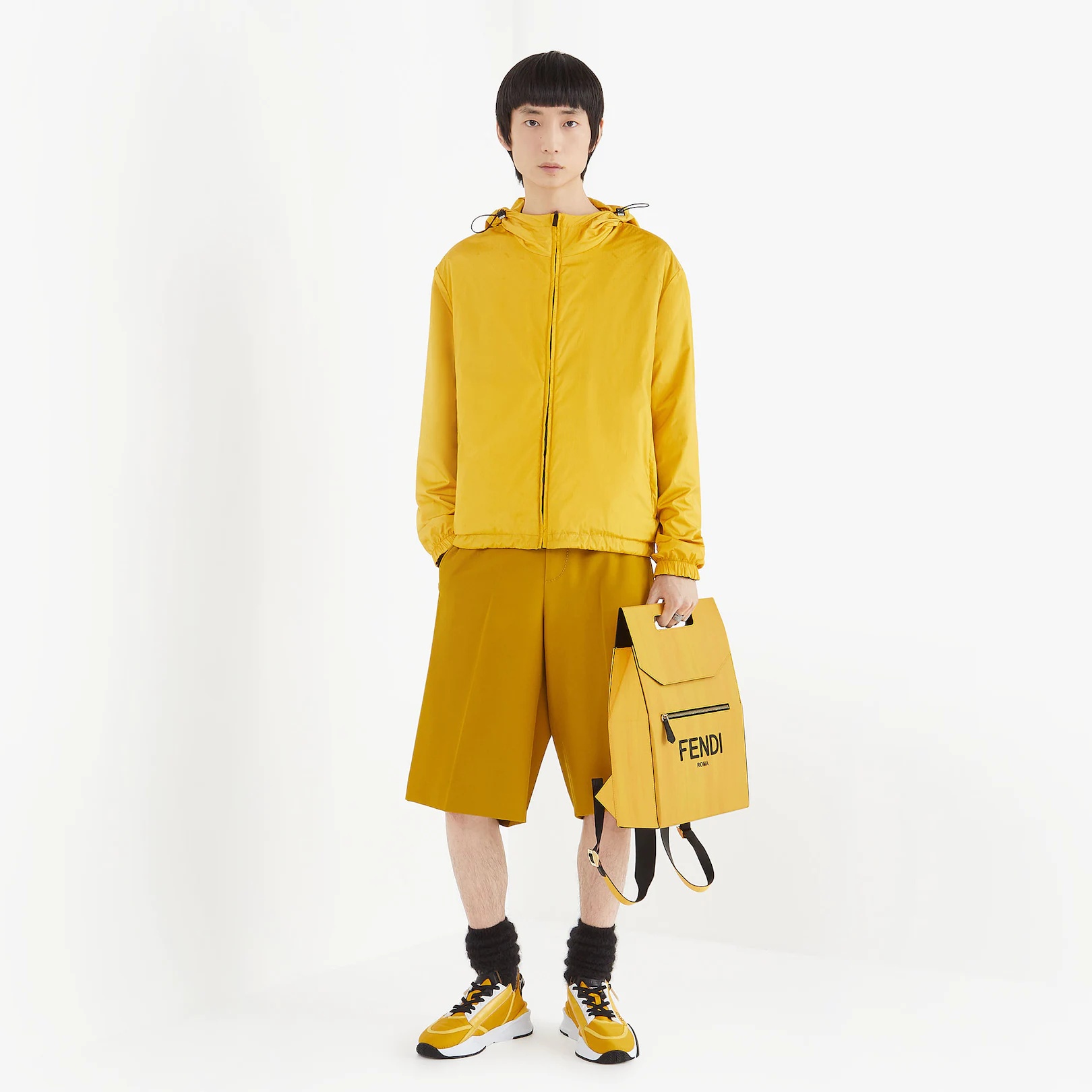 Yellow leather backpack - 5