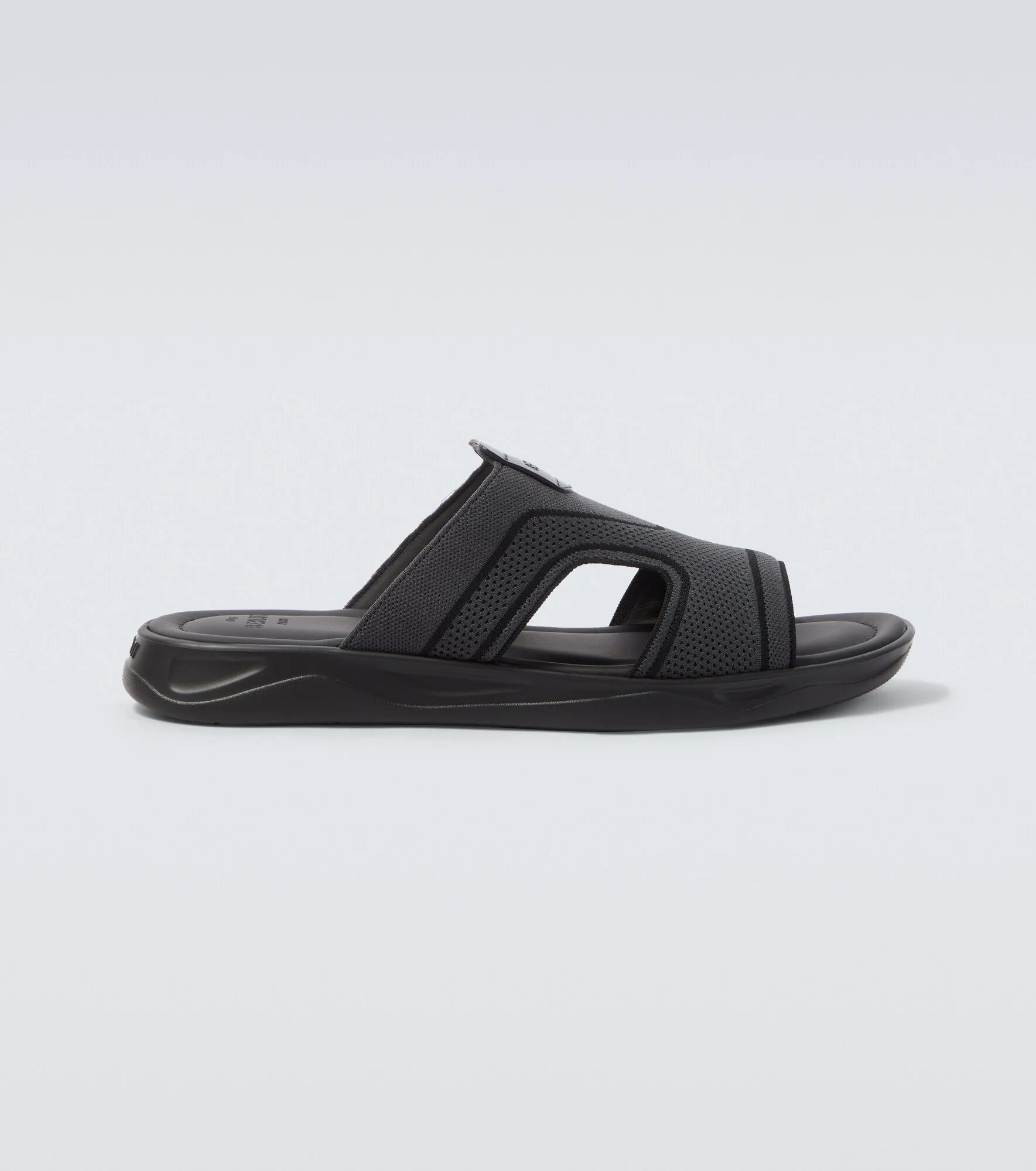 Shadow leather-trimmed slides - 1