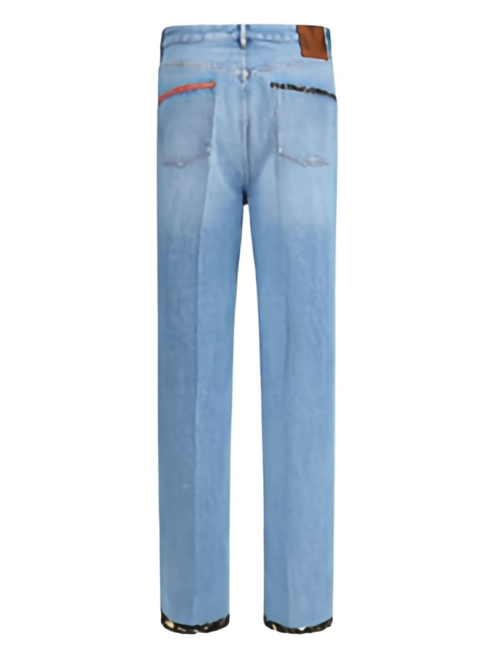 floral-trim jeans - 3