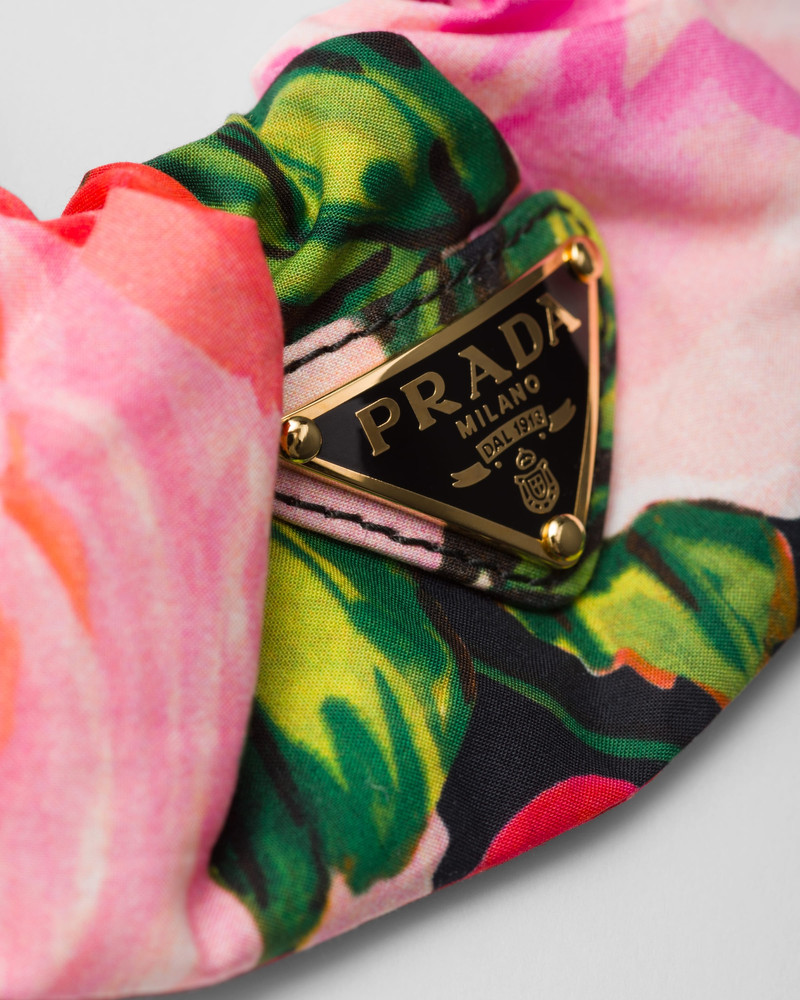Prada Printed fabric scrunchie outlook