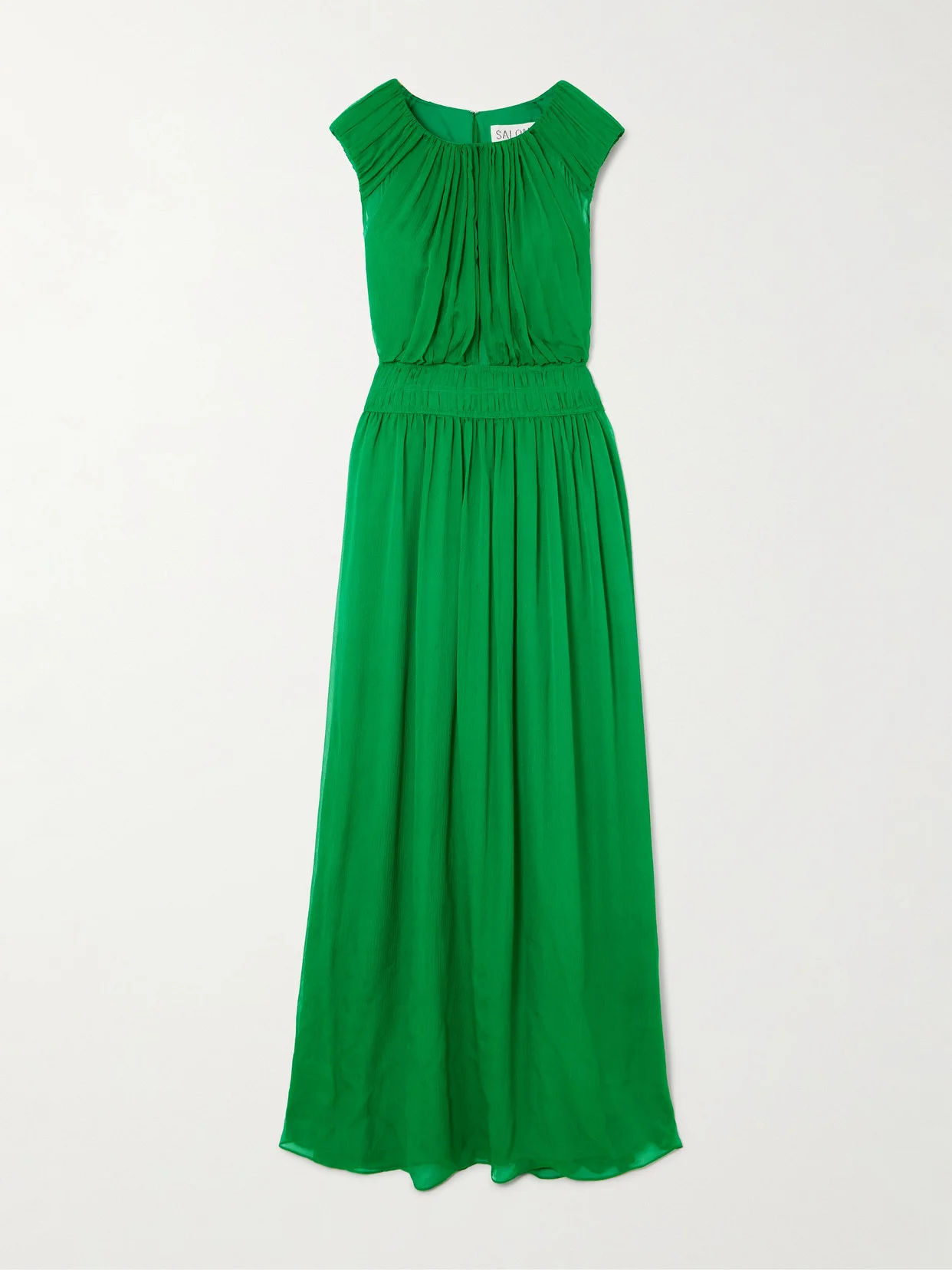 Maryam Gathered Silk-blend Crepon Maxi Dress - 1