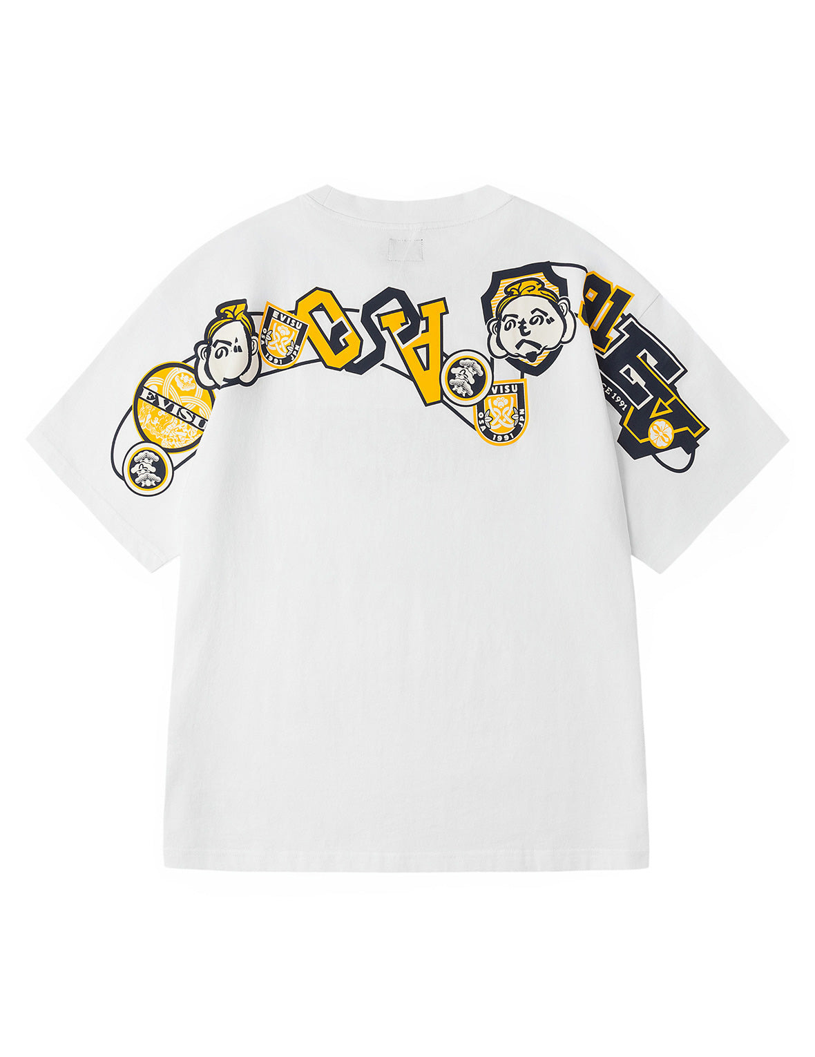 Henohenomohe Godhead and Wheel of Wisdom tag Daicock Print Relax Fit T-Shirt - 13
