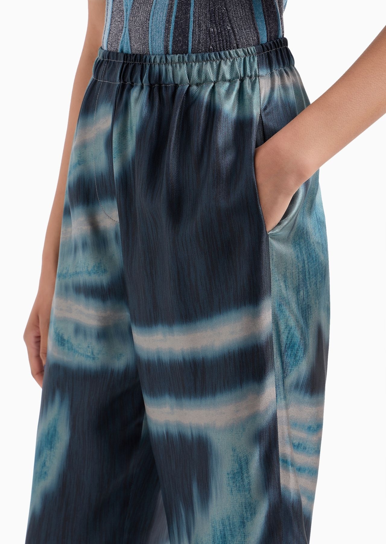 Printed silk twill joggers - 5
