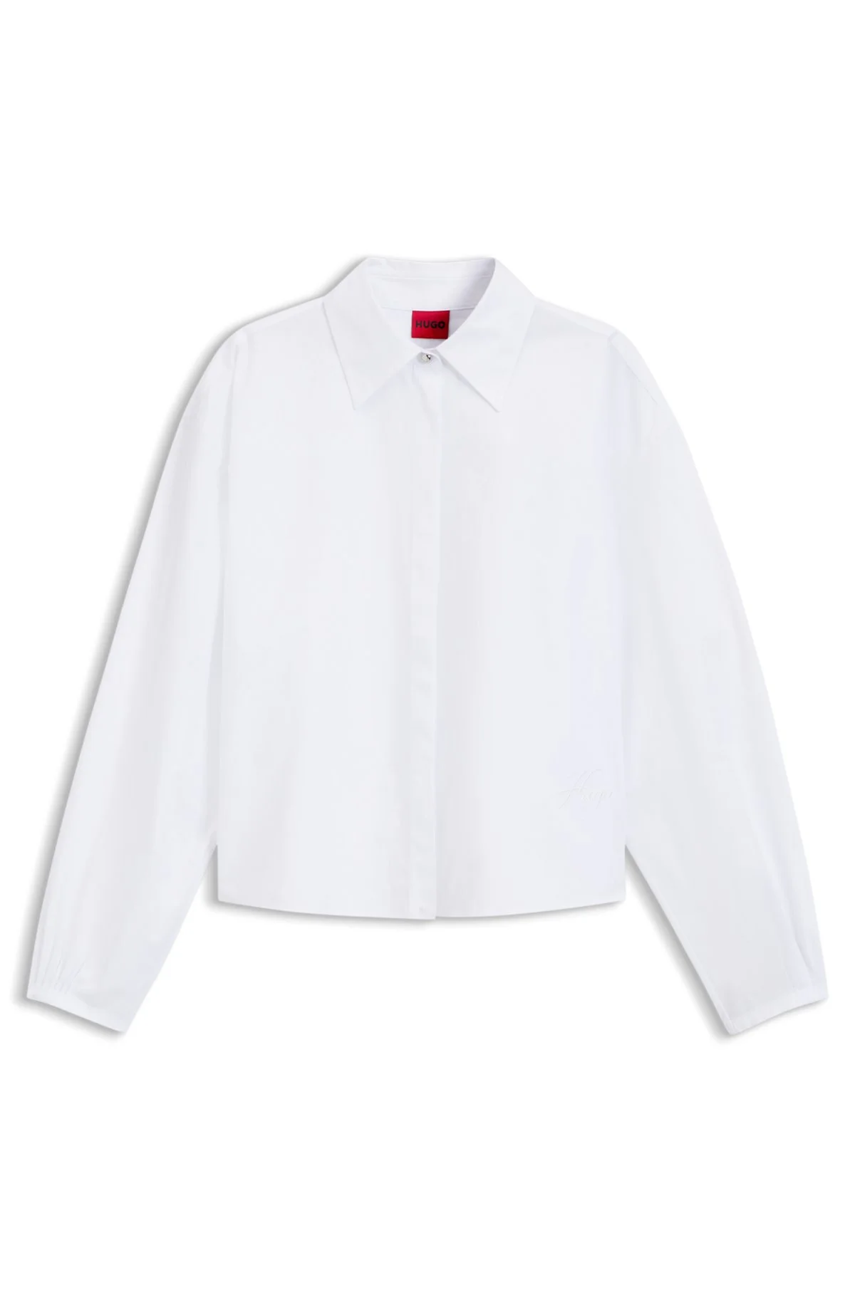 CROPPED RELAXED-FIT BLOUSE IN COTTON POPLIN - 1