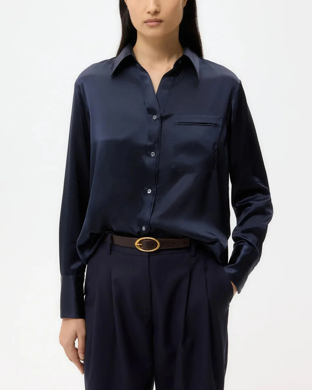 JOEY SHIRT IN SILK CHARMEUSE - 2