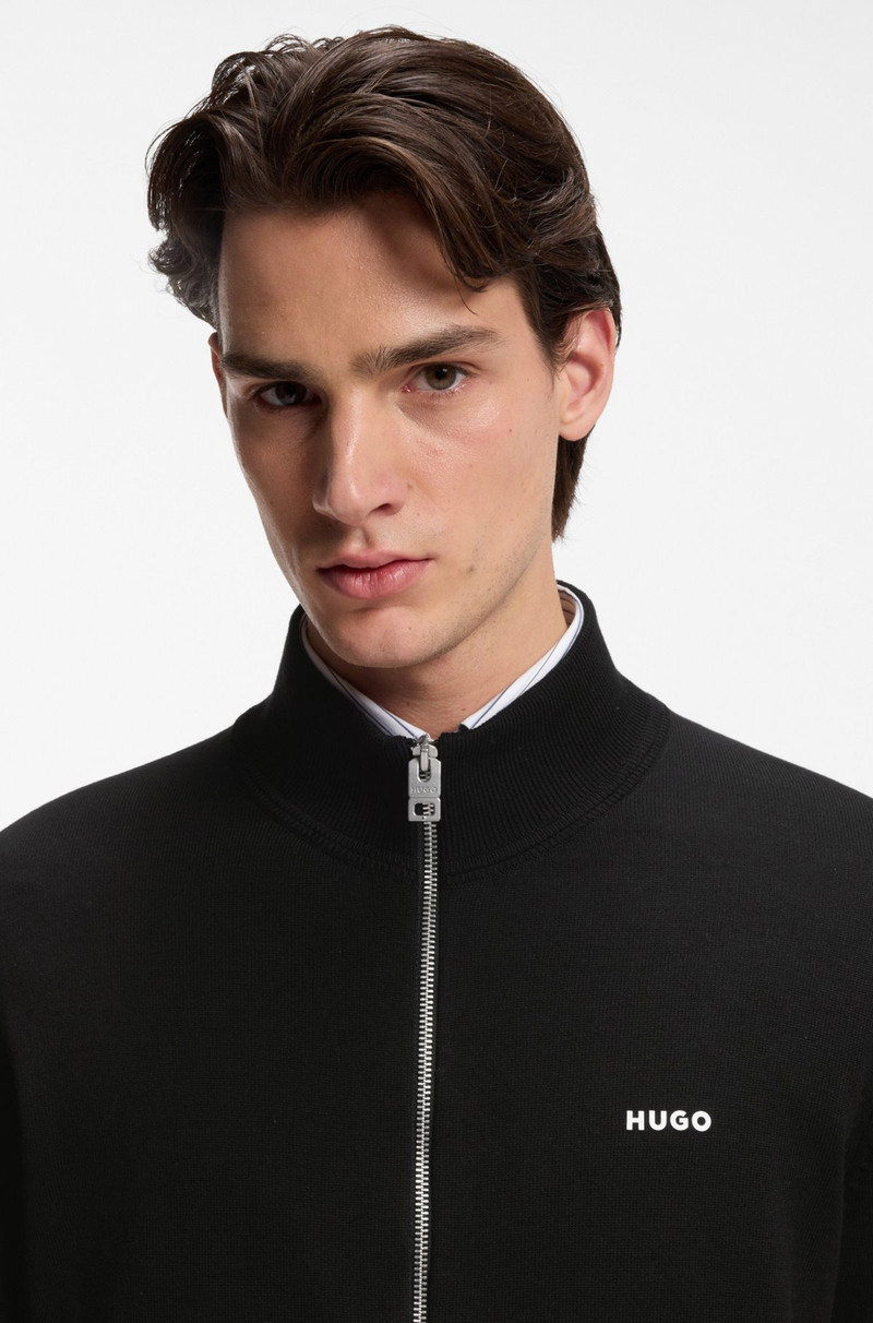 LOGO-DETAIL KNIT JACKET IN COTTON 3