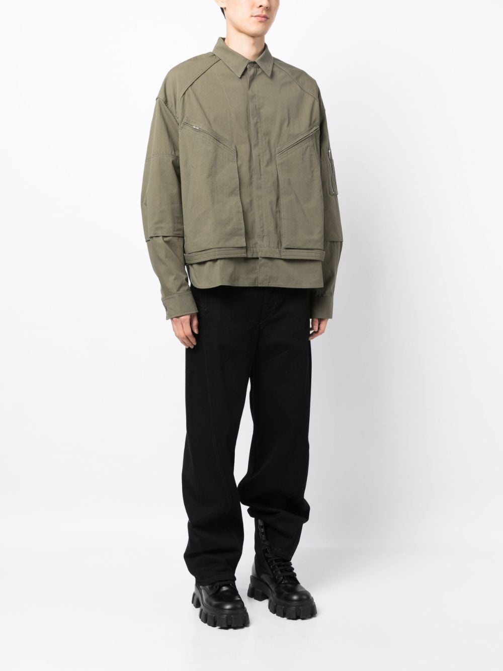 tilted zip-pockets shirt jacket - 2