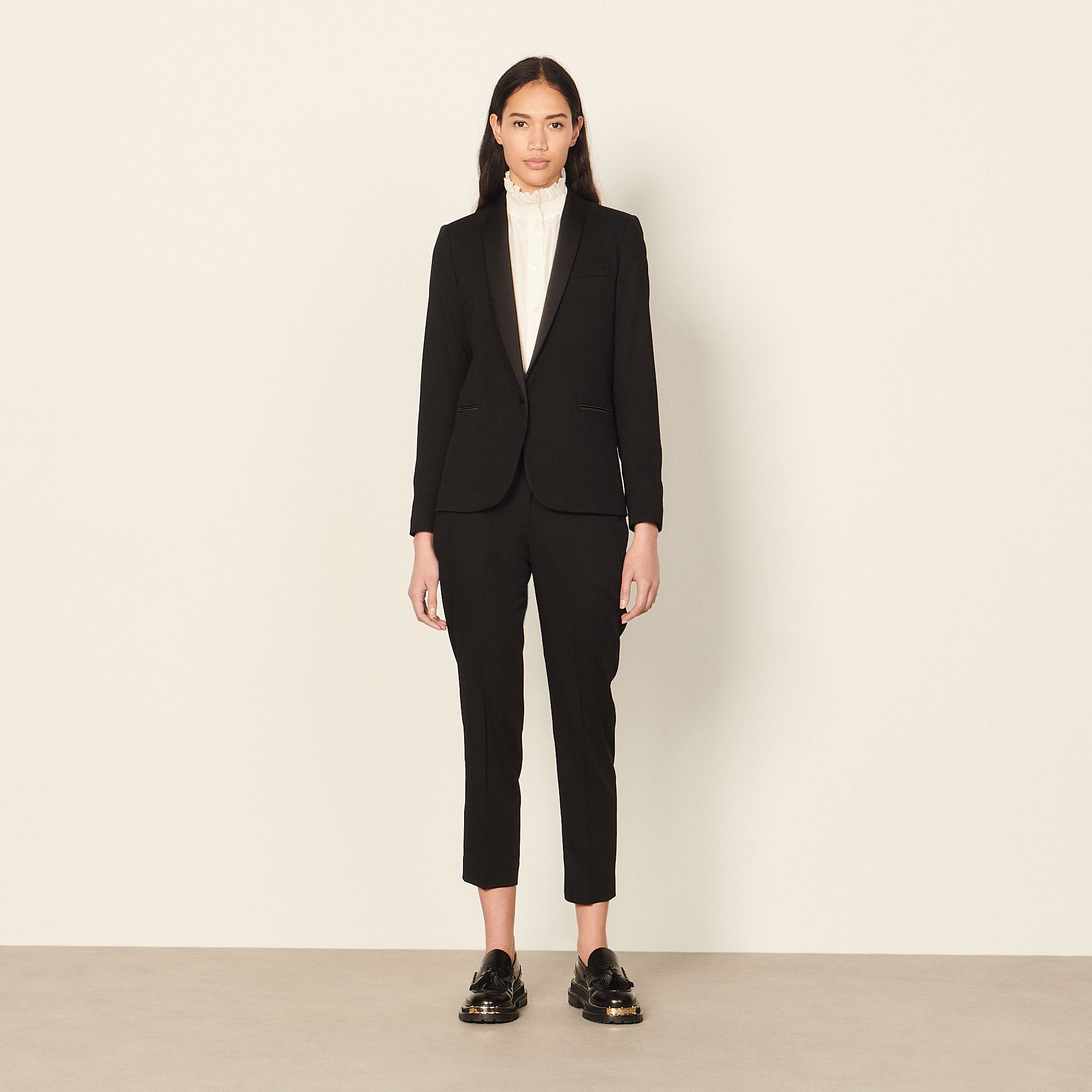 Tuxedo jacket with satin inset - 6