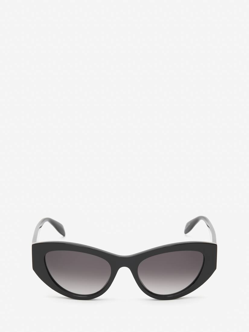 Women's Seal Logo Cat-eye Sunglasses in Black - 1