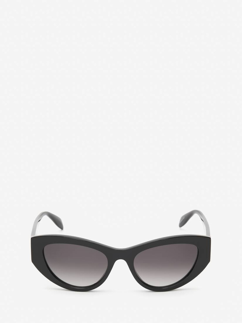 Women's Seal Logo Cat-eye Sunglasses in Black 1