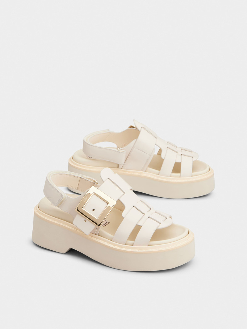 Roger Vivier Viv' Rangers Sandals in leather outlook