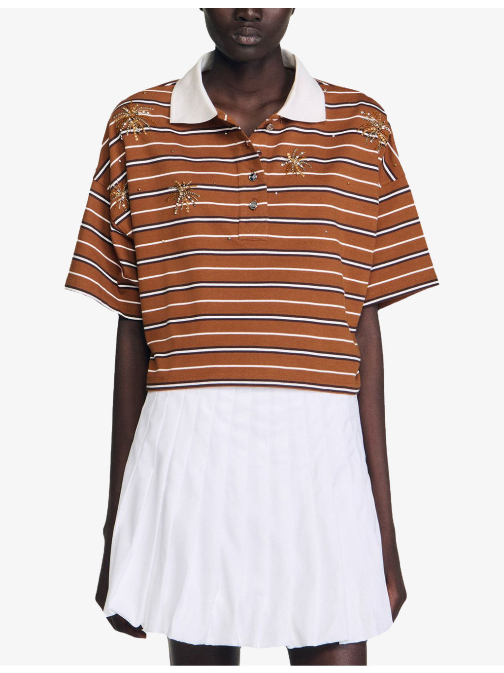 Striped Polo-Collar Cotton-Jersey T-Shirt - 3
