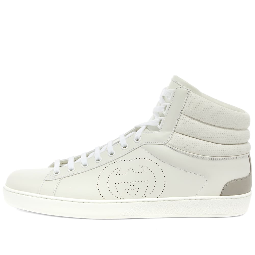 Gucci Perforated GG New Ace High Leather Sneaker - 2