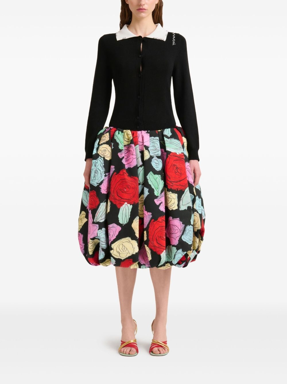 logo-embroidered cotton cardigan - 2
