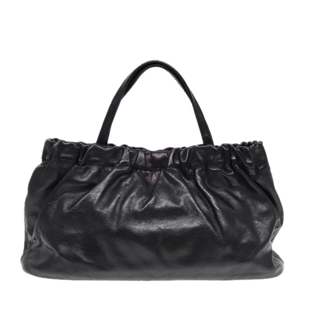 GUCCI Hand Bag Leather Black Gold - 3
