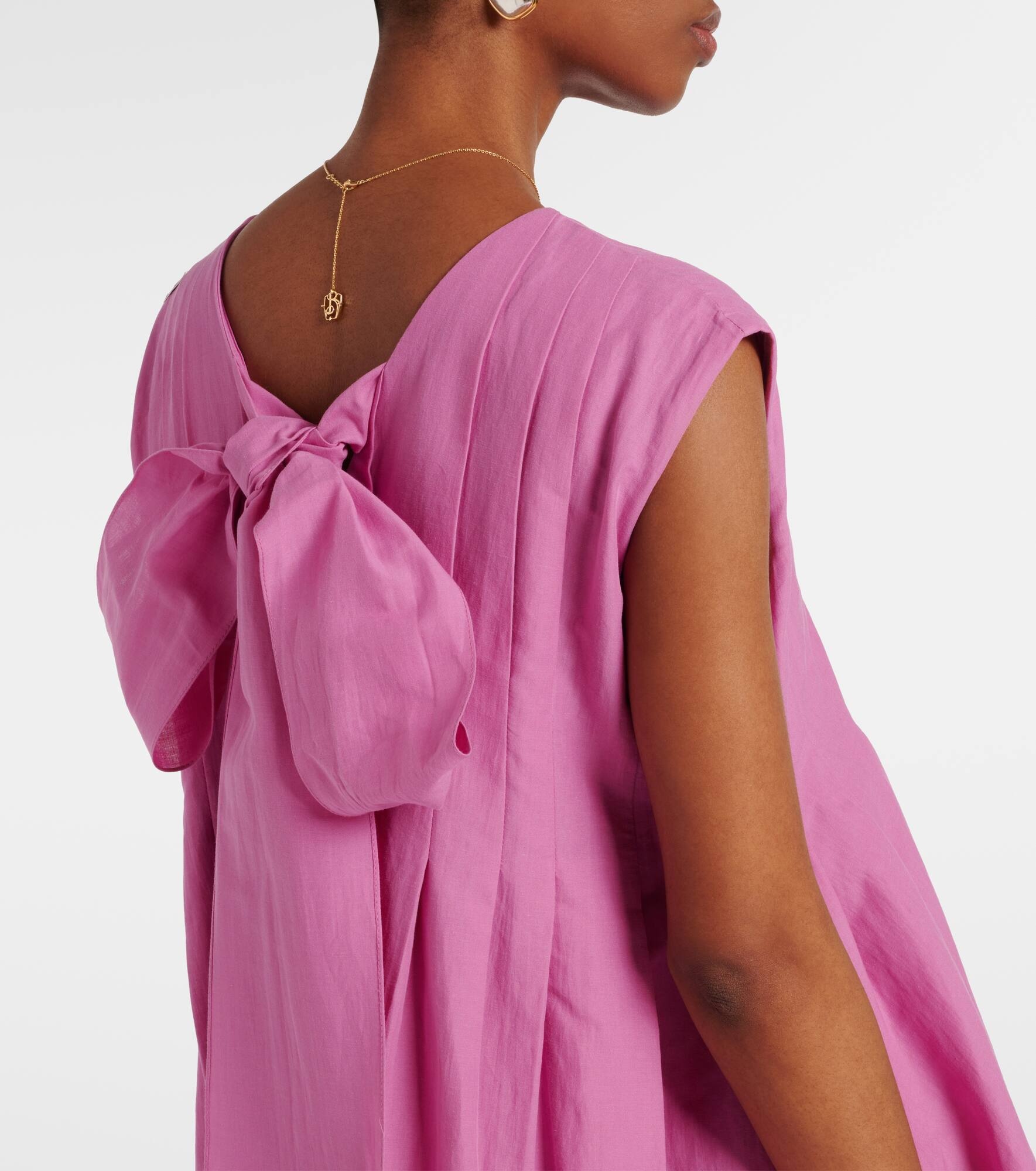 Piega ramie and cotton pleated maxi dress - 6