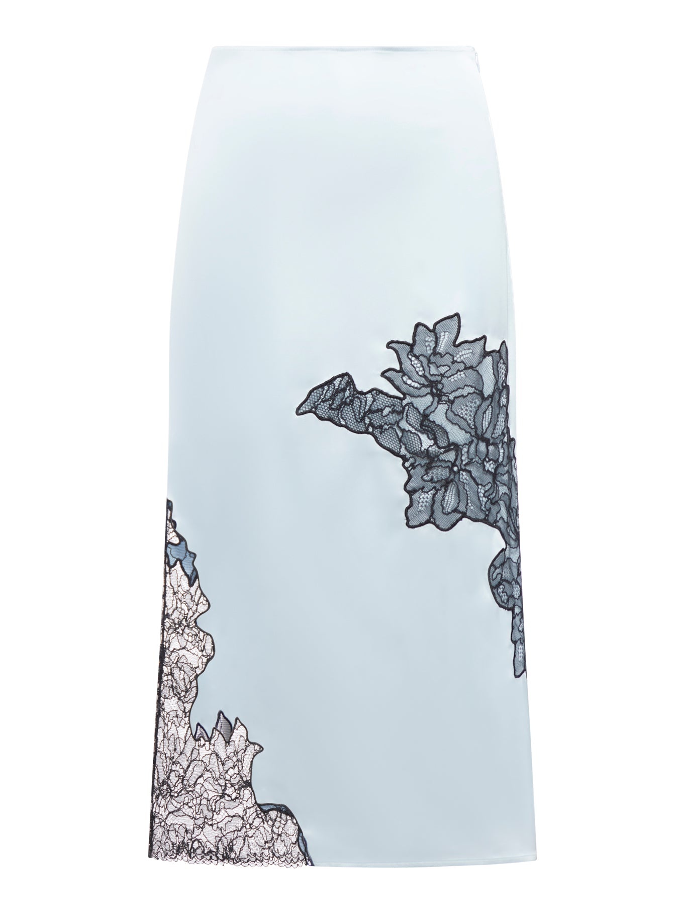 スカート SATIN LACE SKIRT ganni GANNI Stretch-Recycled Satin And Corded Lace Wrap Skirt