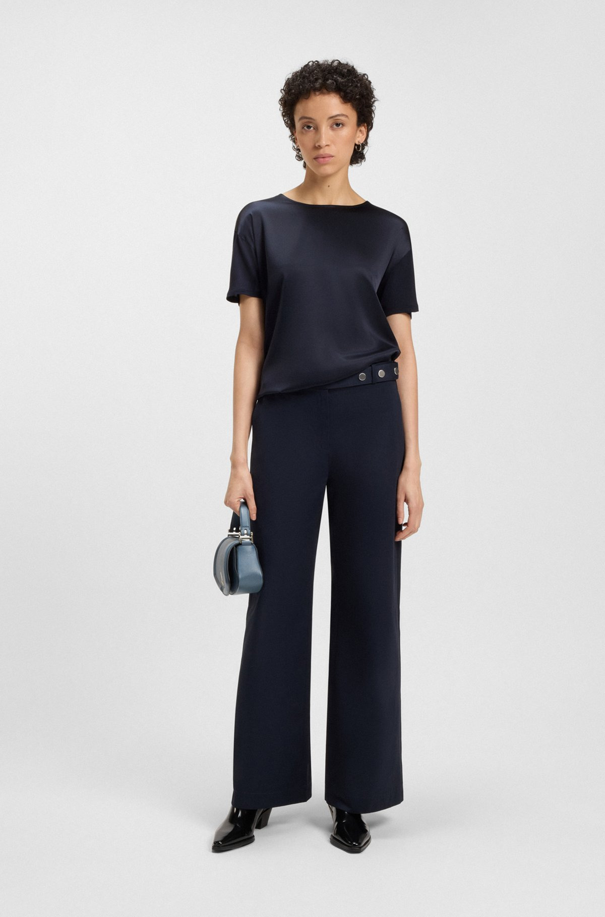 REGULAR-FIT JERSEY TOP WITH STRETCH-SILK FRONT - 3
