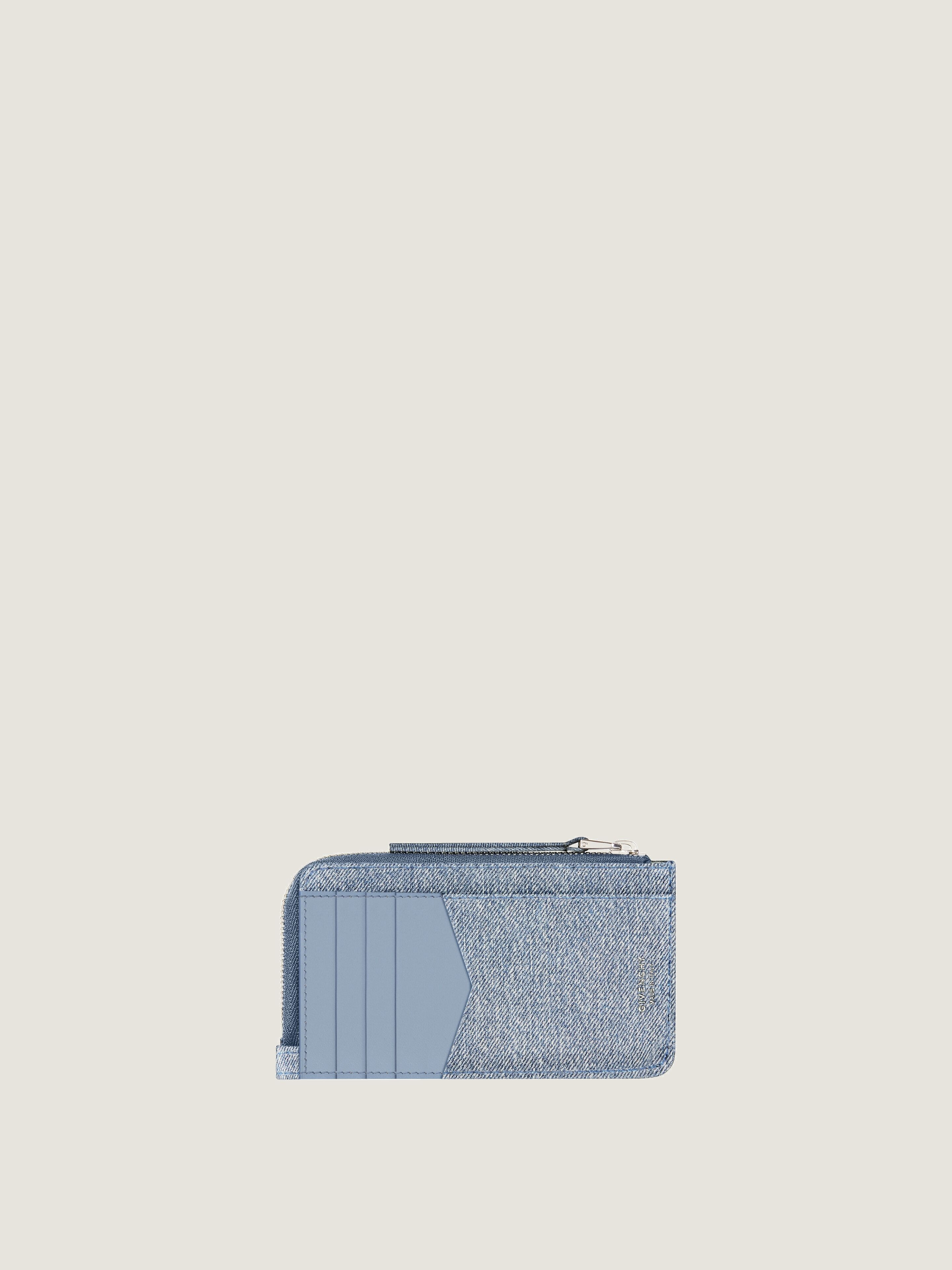 VOYOU ZIPPED CARD HOLDER IN DENIM - 2