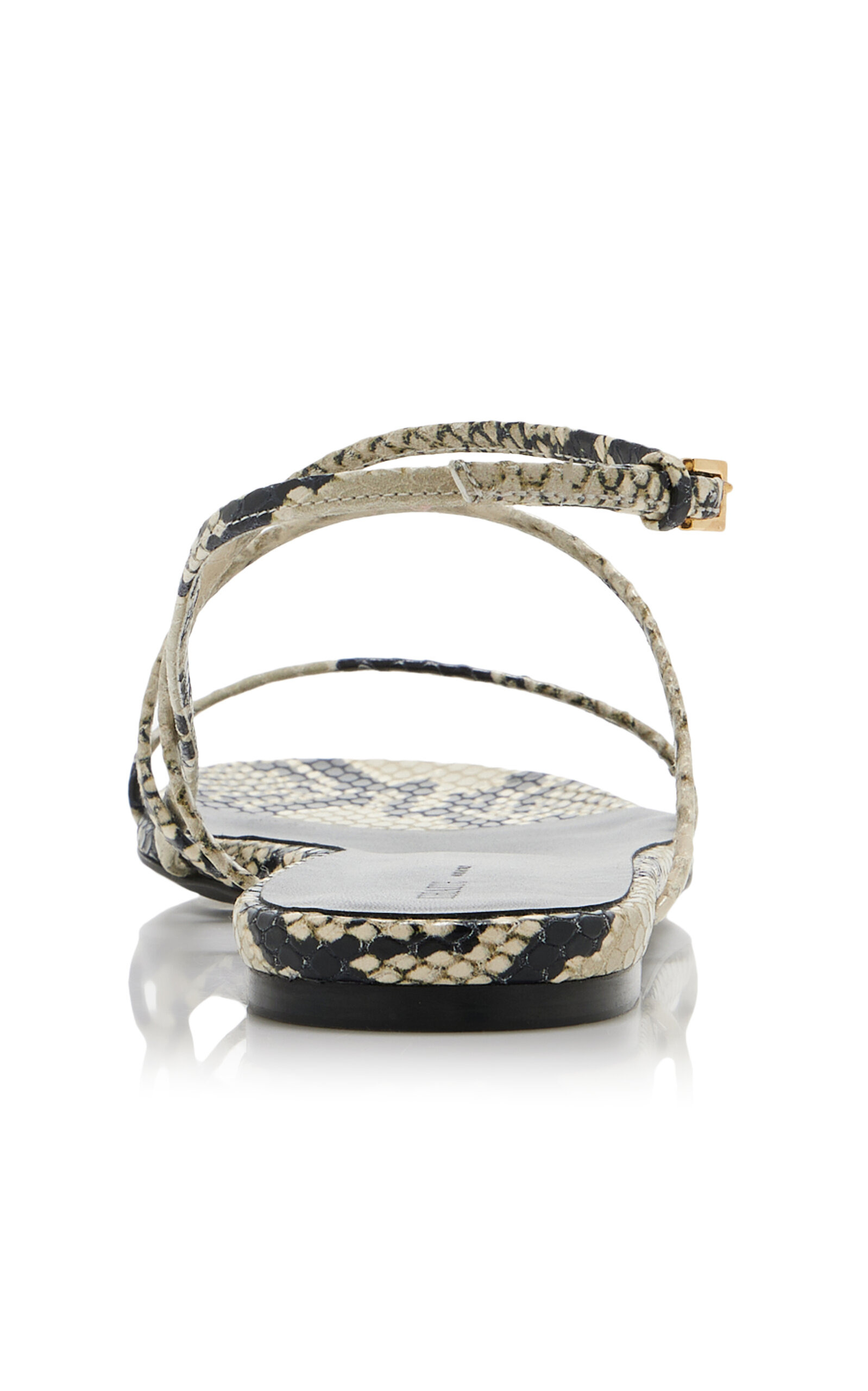 Loop Python-Effect Leather Flat Sandals python - 5