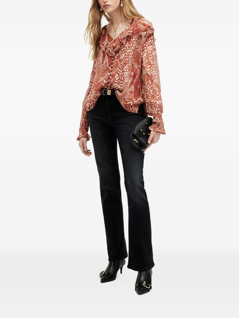 Phoebe ruffle-detail snake-print top 3