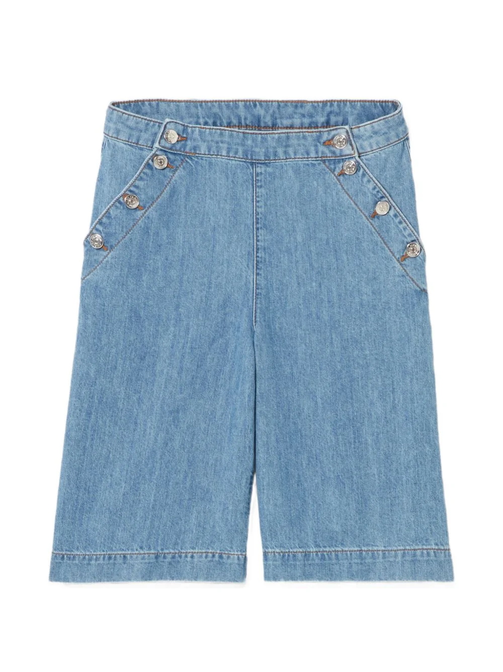 button denim shorts - 1